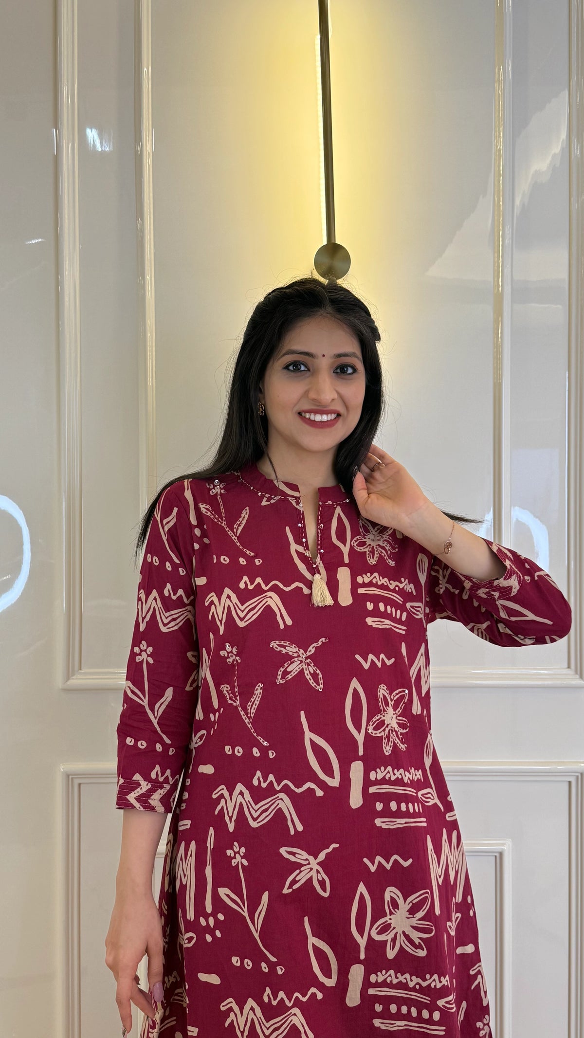 Abstract Aline Pink Dupatta Set