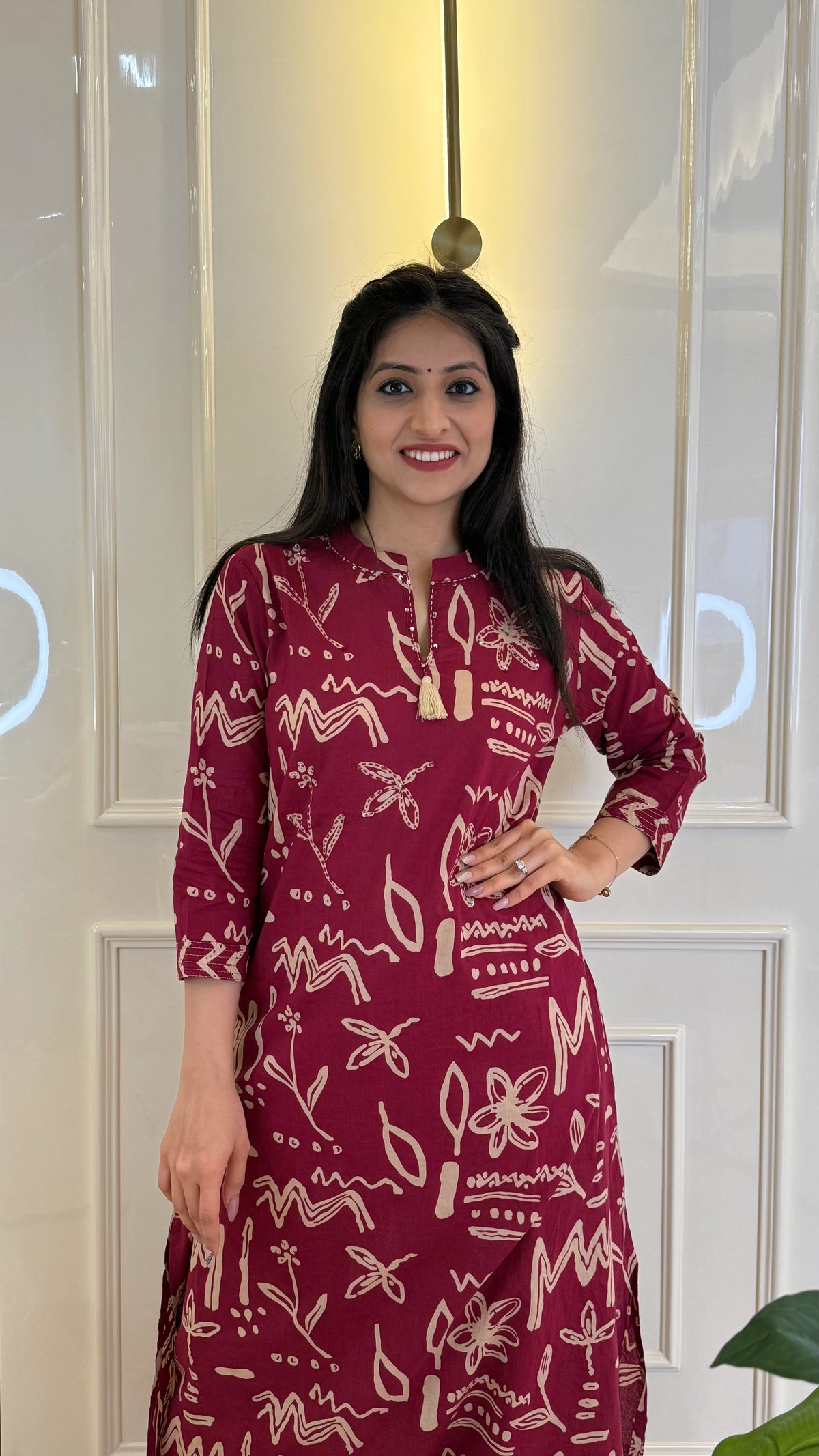 Abstract Aline Pink Dupatta Set