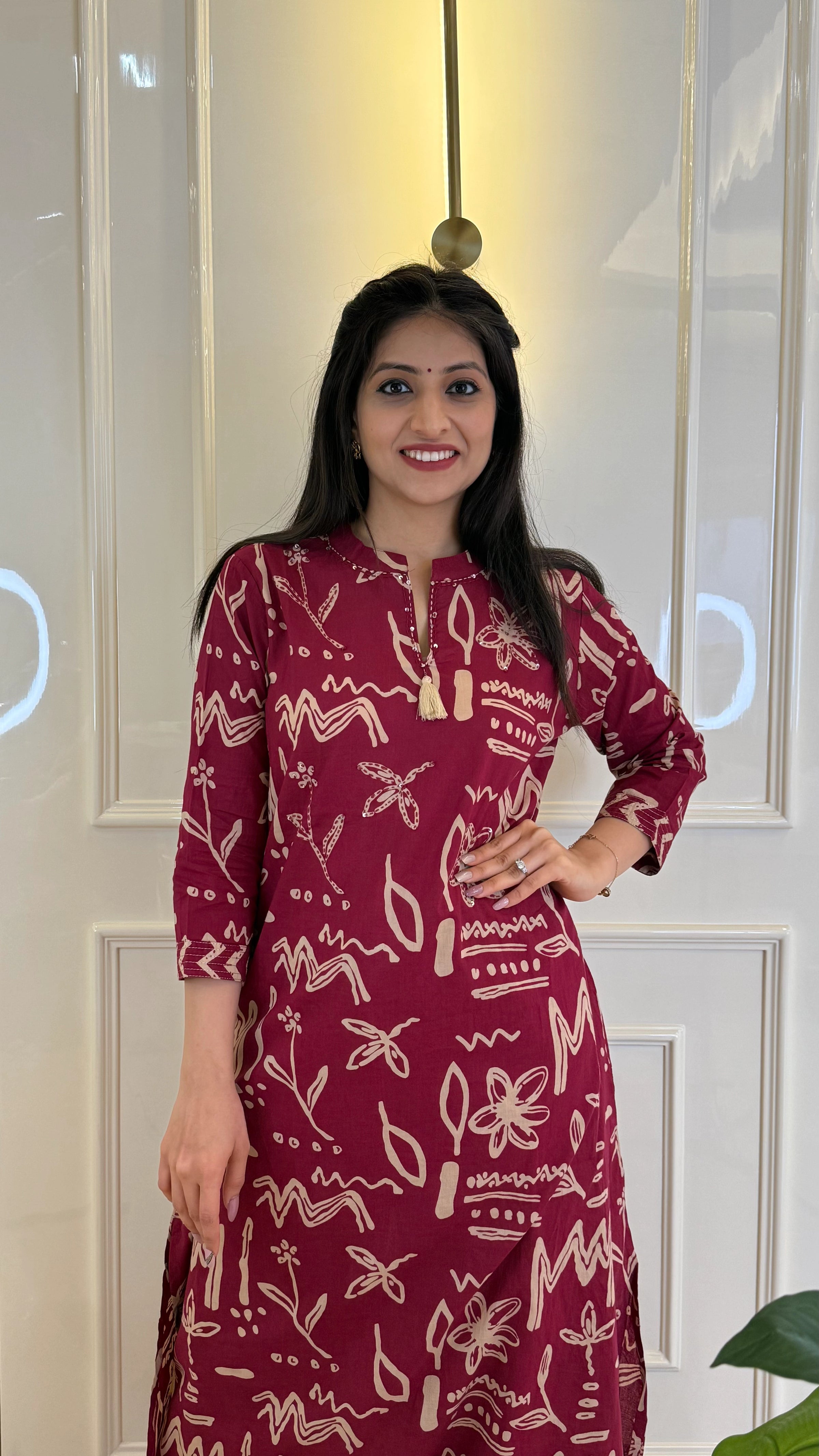 Abstract Aline Pink Dupatta Set