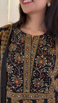 Ajrakh Black  Dupatta Set
