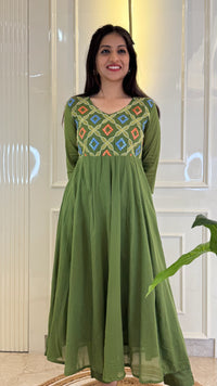 Kutch Patch Work Green Dupatta Set