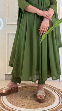 Kutch Patch Work Green Dupatta Set