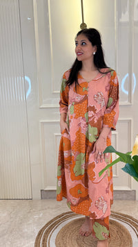 Pastel Aline Kurti Pant Cords Set