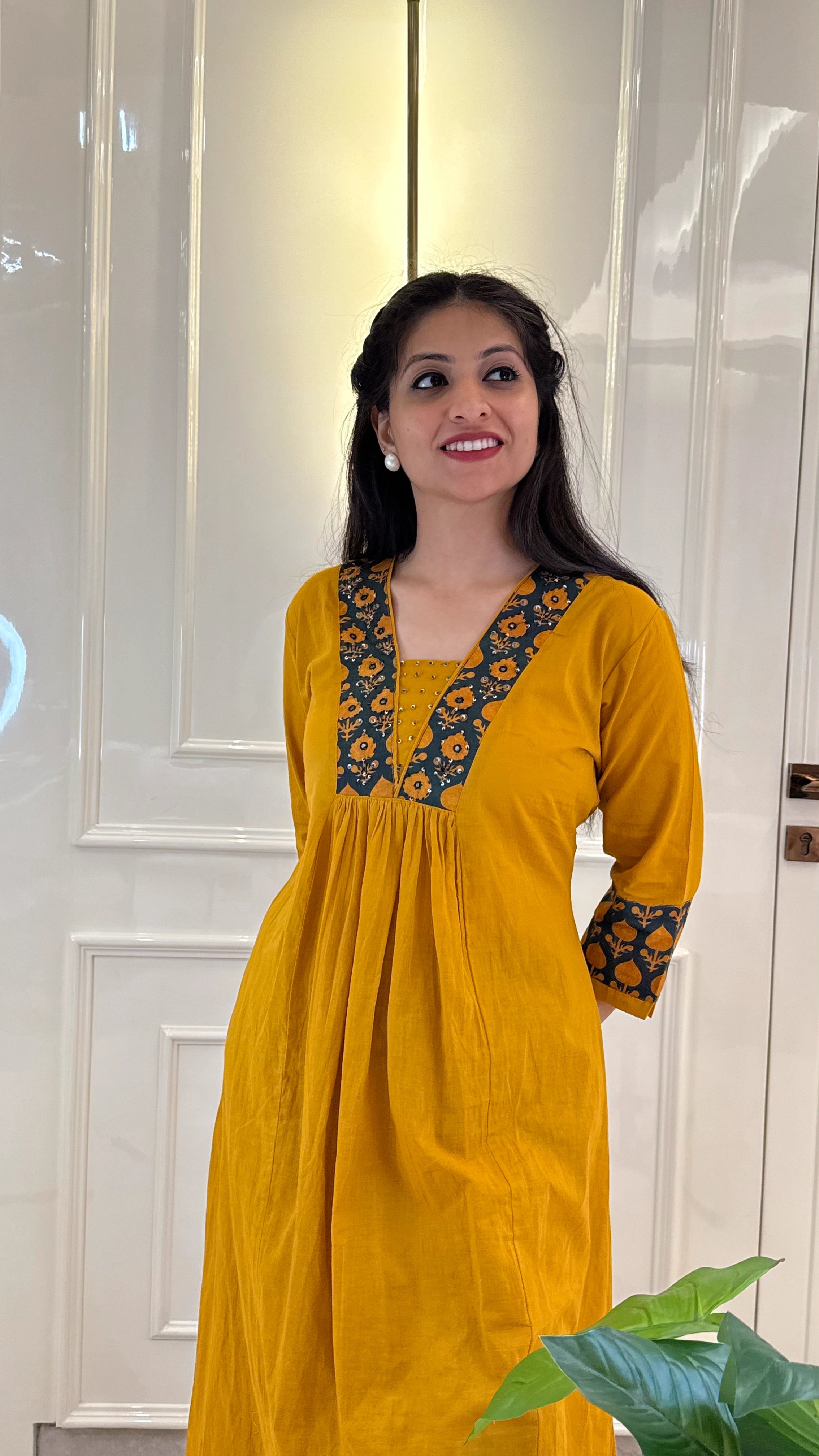 Aline Frock Style Yellow Set