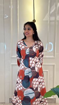 Orange Geometric Frock