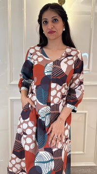 Orange Geometric Frock