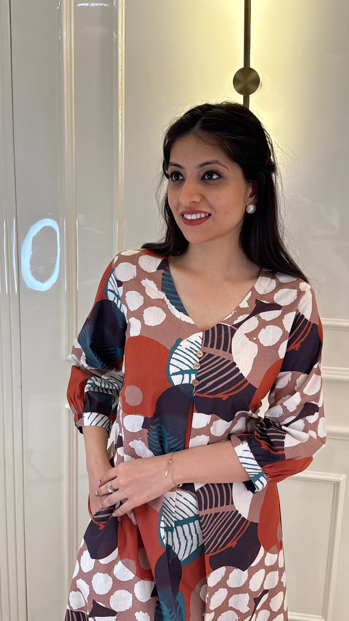 Orange Geometric Frock