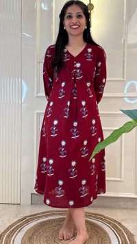Flower Maroon Frock