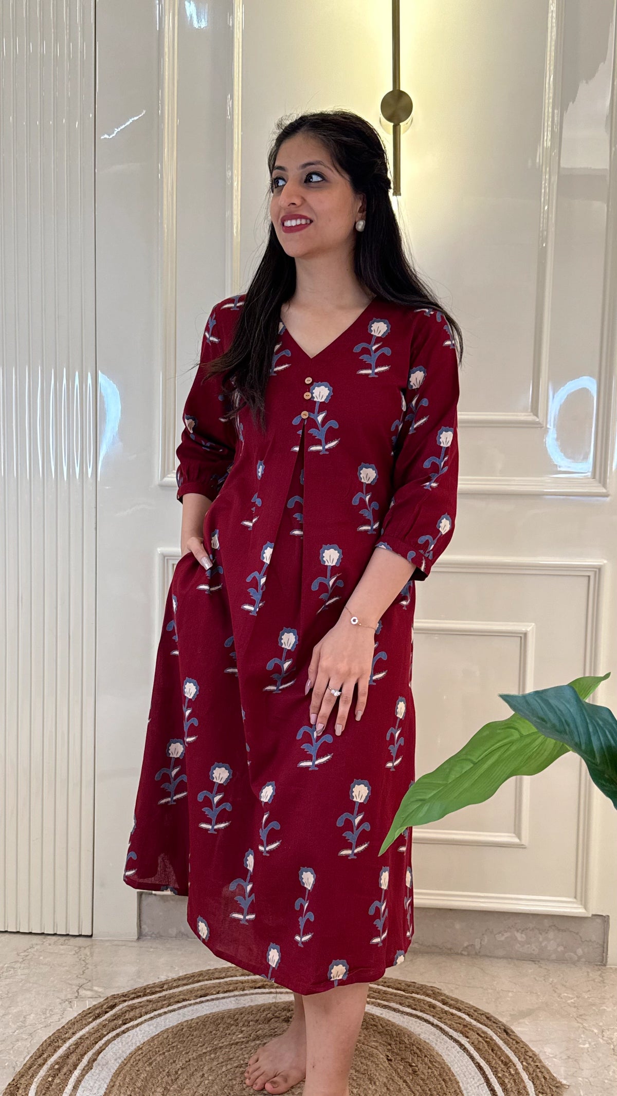 Flower Maroon Frock