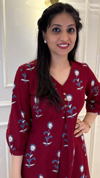 Flower Maroon Frock