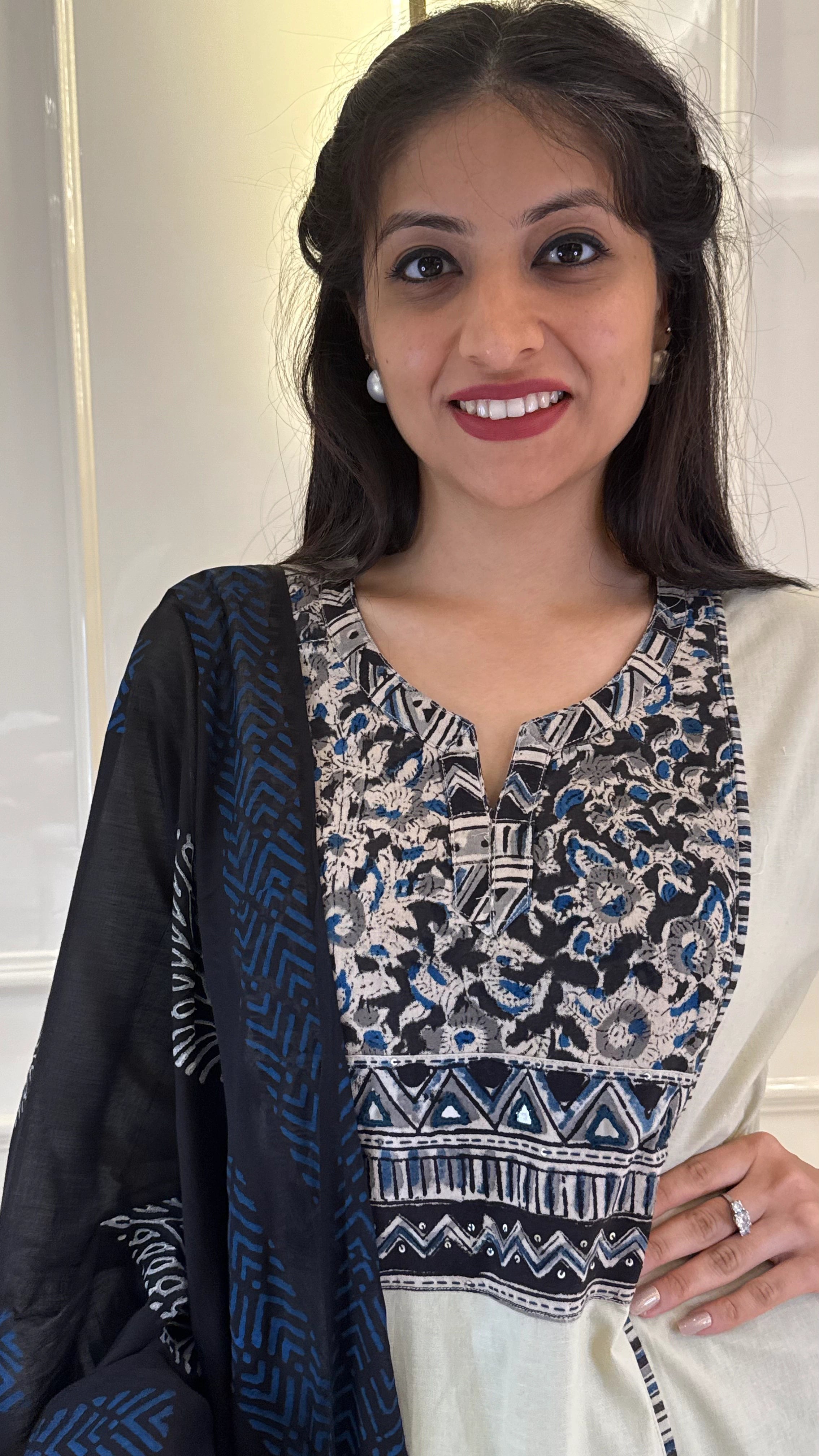 Soild Beige Straight Dupatta Set